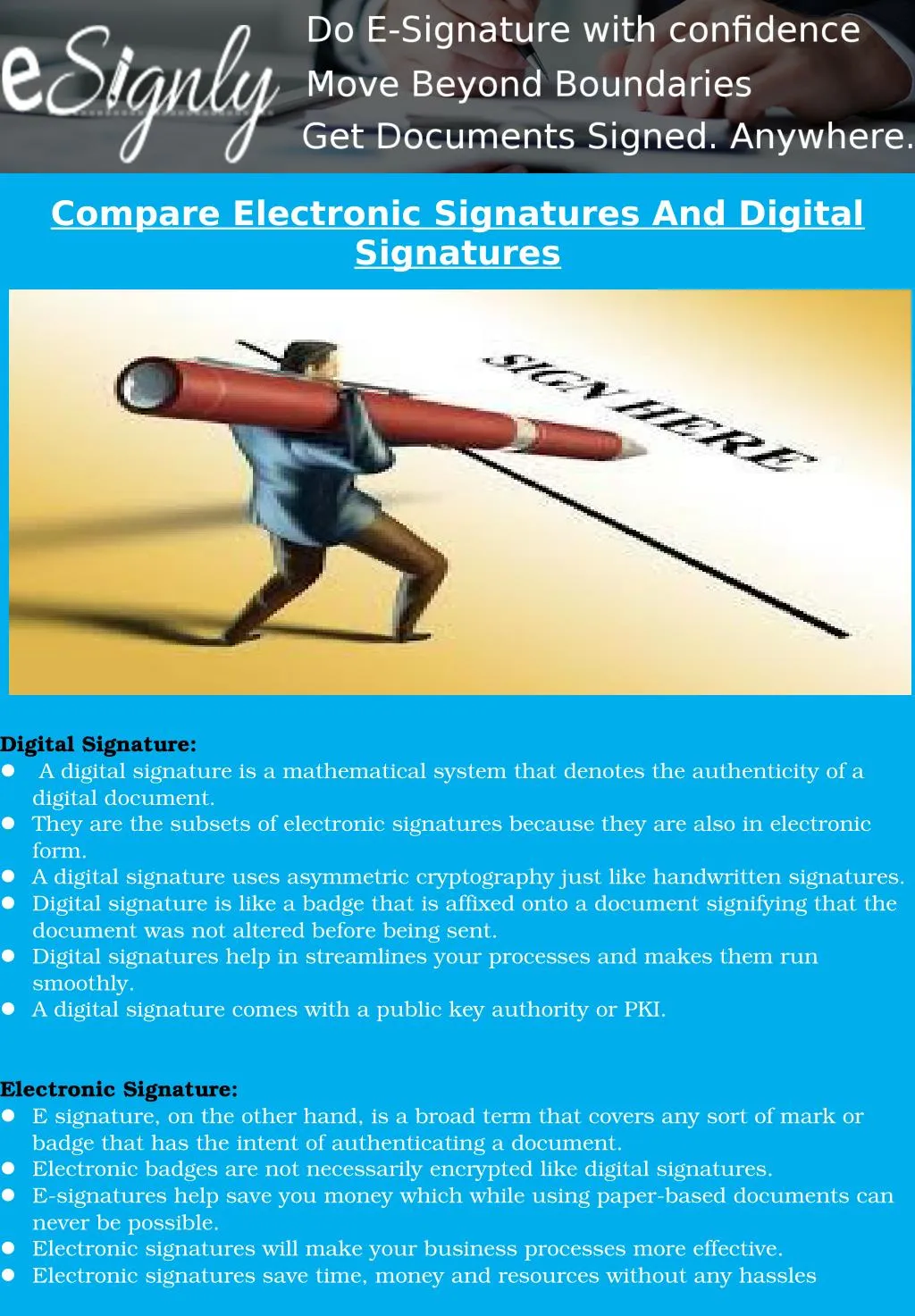 compare electronic signatures and digital