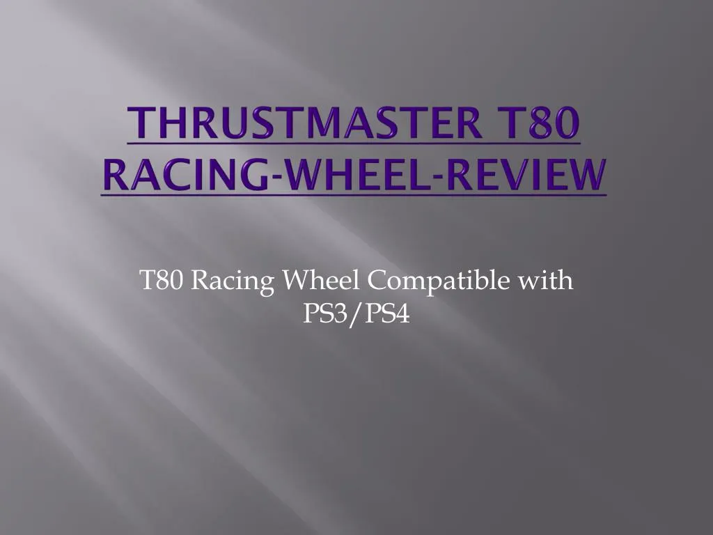 thrustmaster t80 racing wheel review