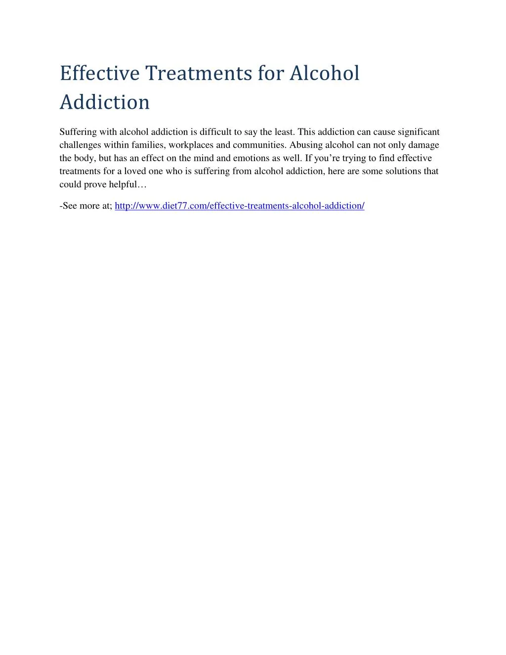 effective treatments for alcohol addiction