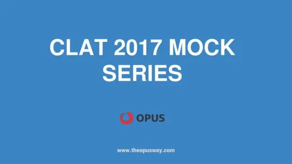 CLAT 2017 Mock Series