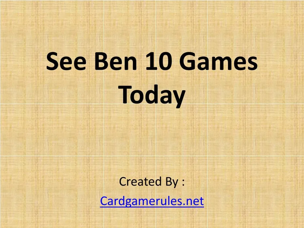 see ben 10 games today
