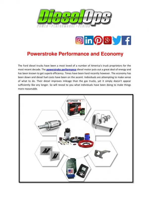 Powerstroke Performance and Economy