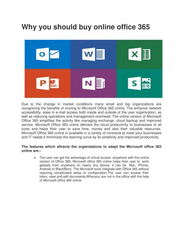 Why you should buy online office 365