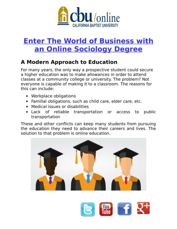 Enter The World of Business with an Online Sociology Degree