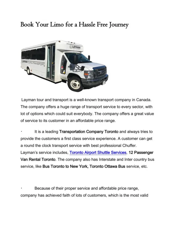 Layman Tour & Transport Inc