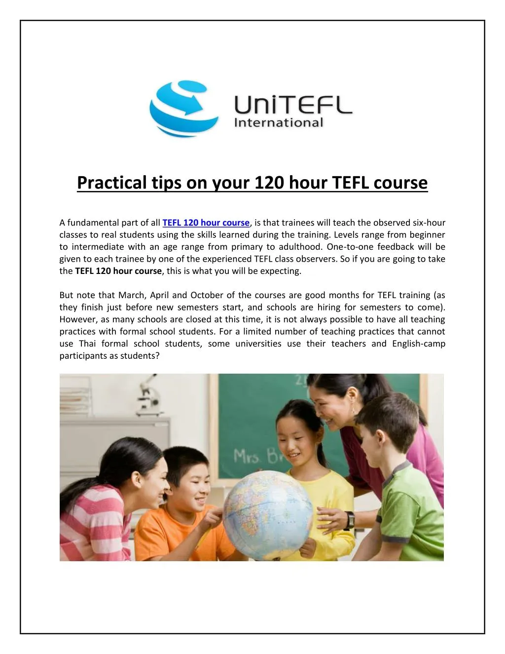 practical tips on your 120 hour tefl course