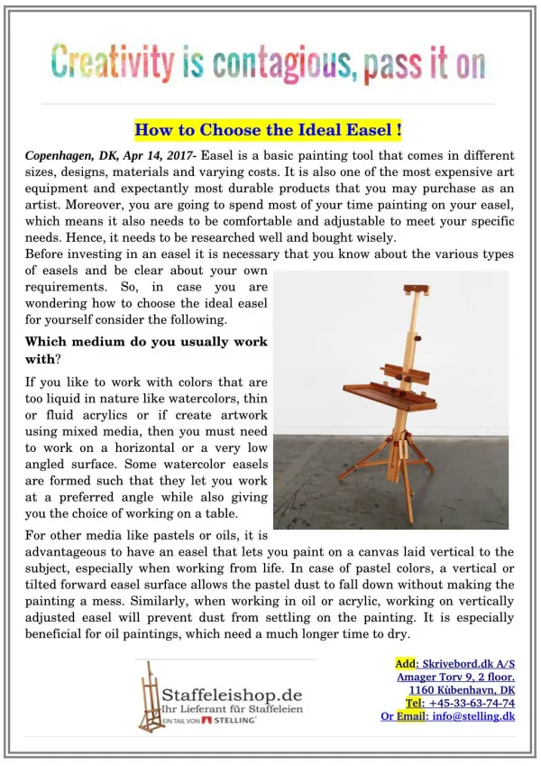 How to Choose the Ideal Easel !