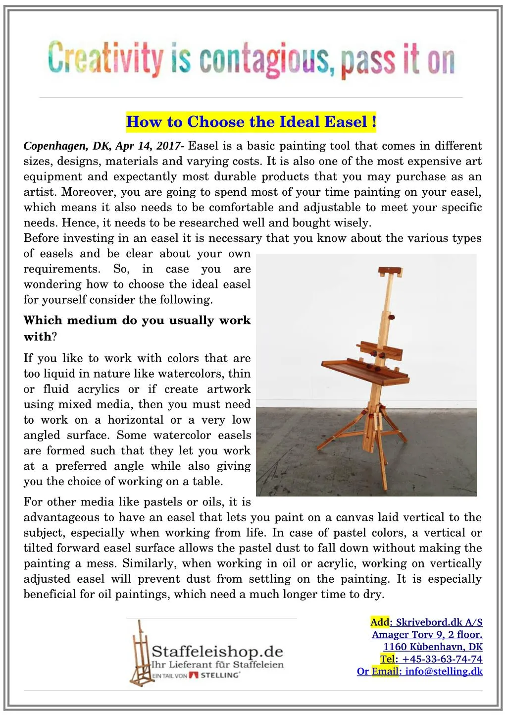 how to choose the ideal easel copenhagen