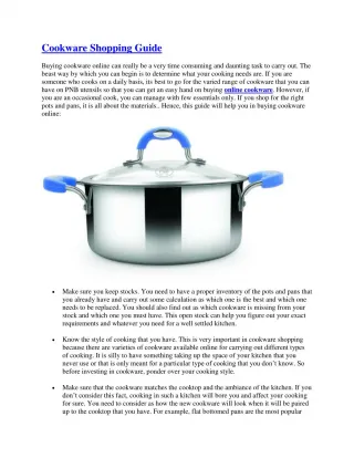 Cookware Shopping Guide - slide 1