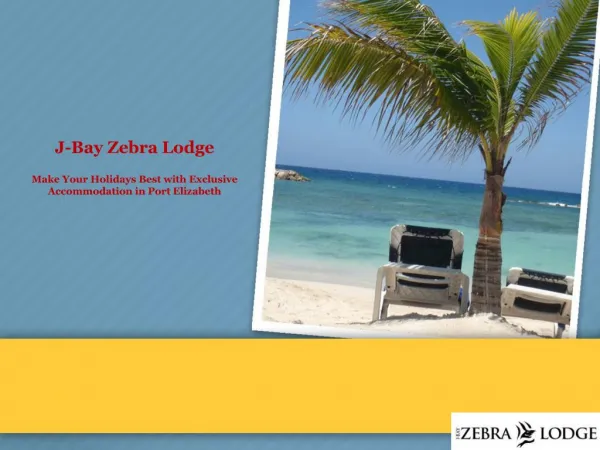 J-Bay Zebra Lodge: Make Your Holidays Best with Exclusive Accommodation in Port Elizabeth