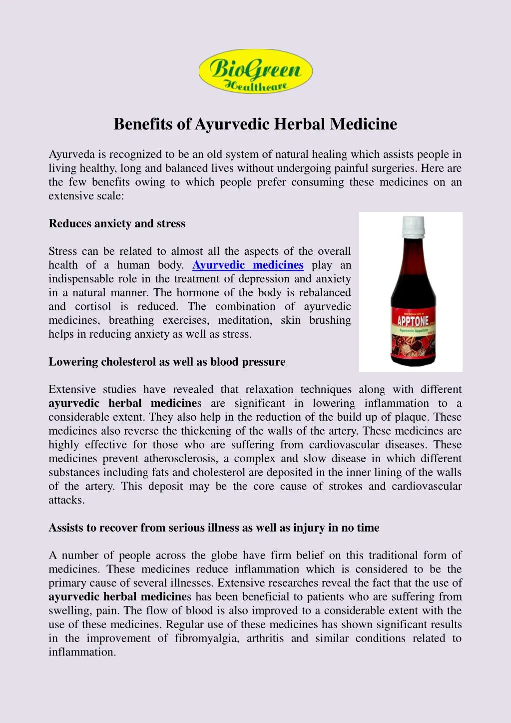 benefits of ayurvedic herbal medicine