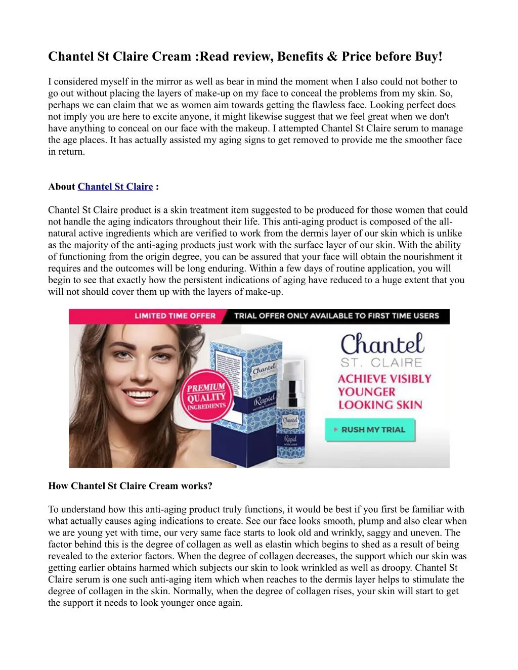 chantel st claire cream read review benefits