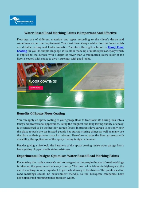 Water Based Road Marking Paints Is Important And Effective