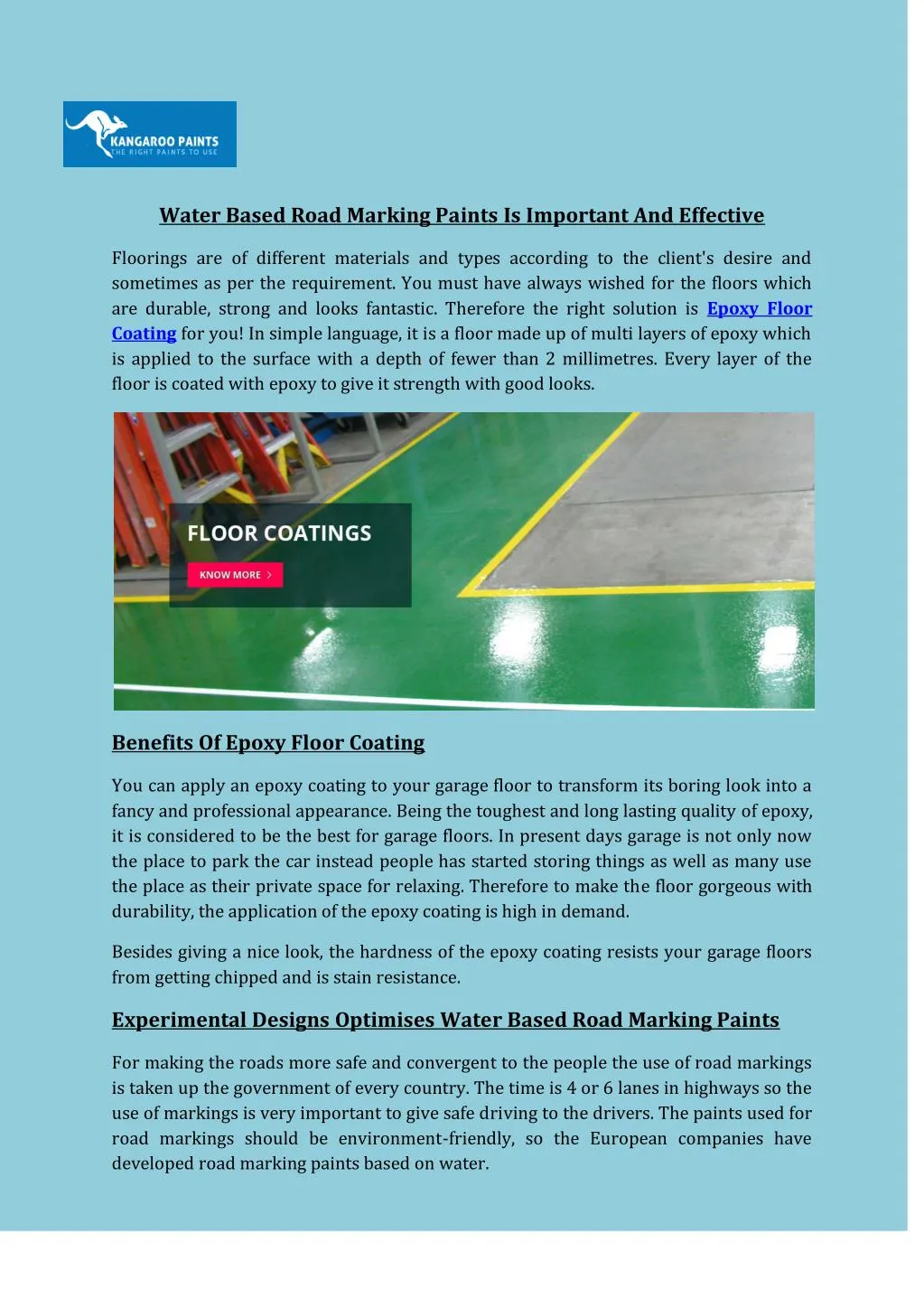 water based road marking paints is important