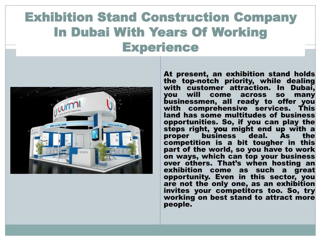 exhibition stand construction company in dubai with years of working experience