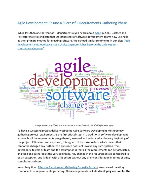 Agile Development: Ensure a Successful Requirements Gathering Phase