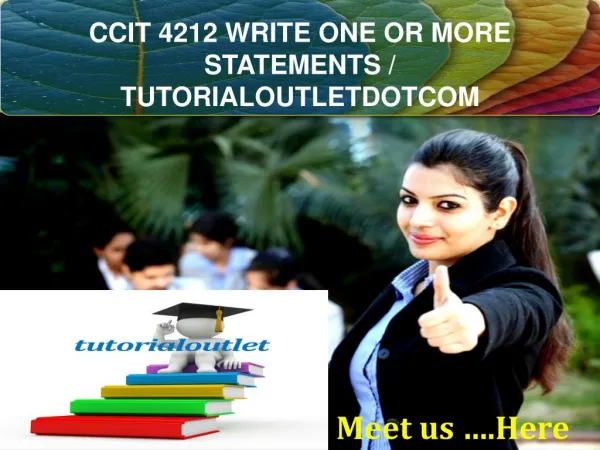 CCIT 4212 WRITE ONE OR MORE STATEMENTS / TUTORIALOUTLETDOTCOM