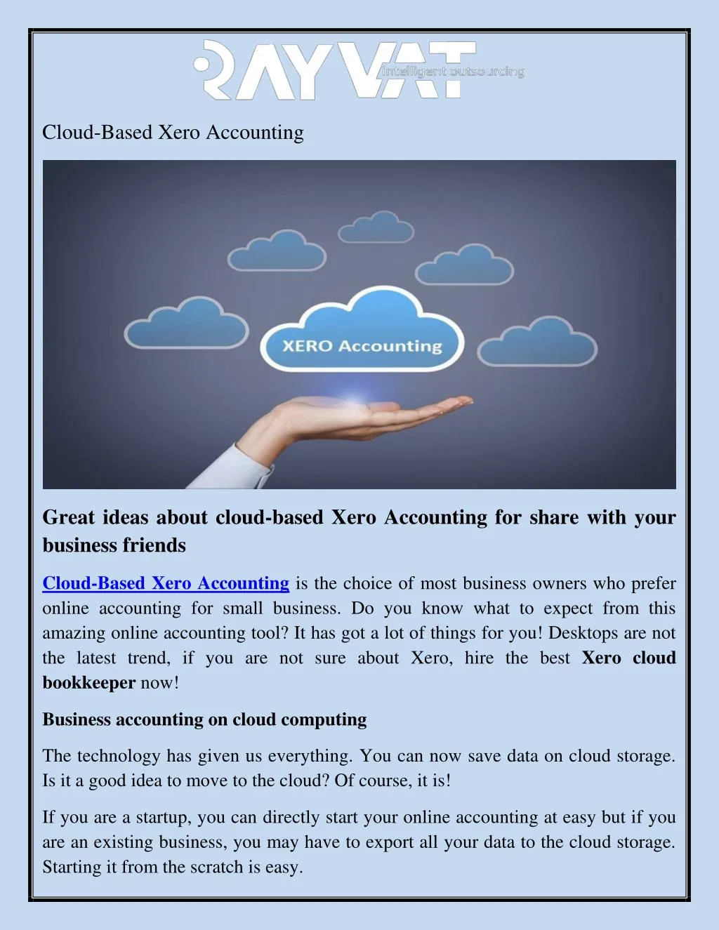 cloud based xero accounting