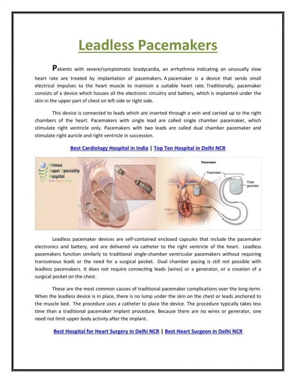 Leadless Pacemakers