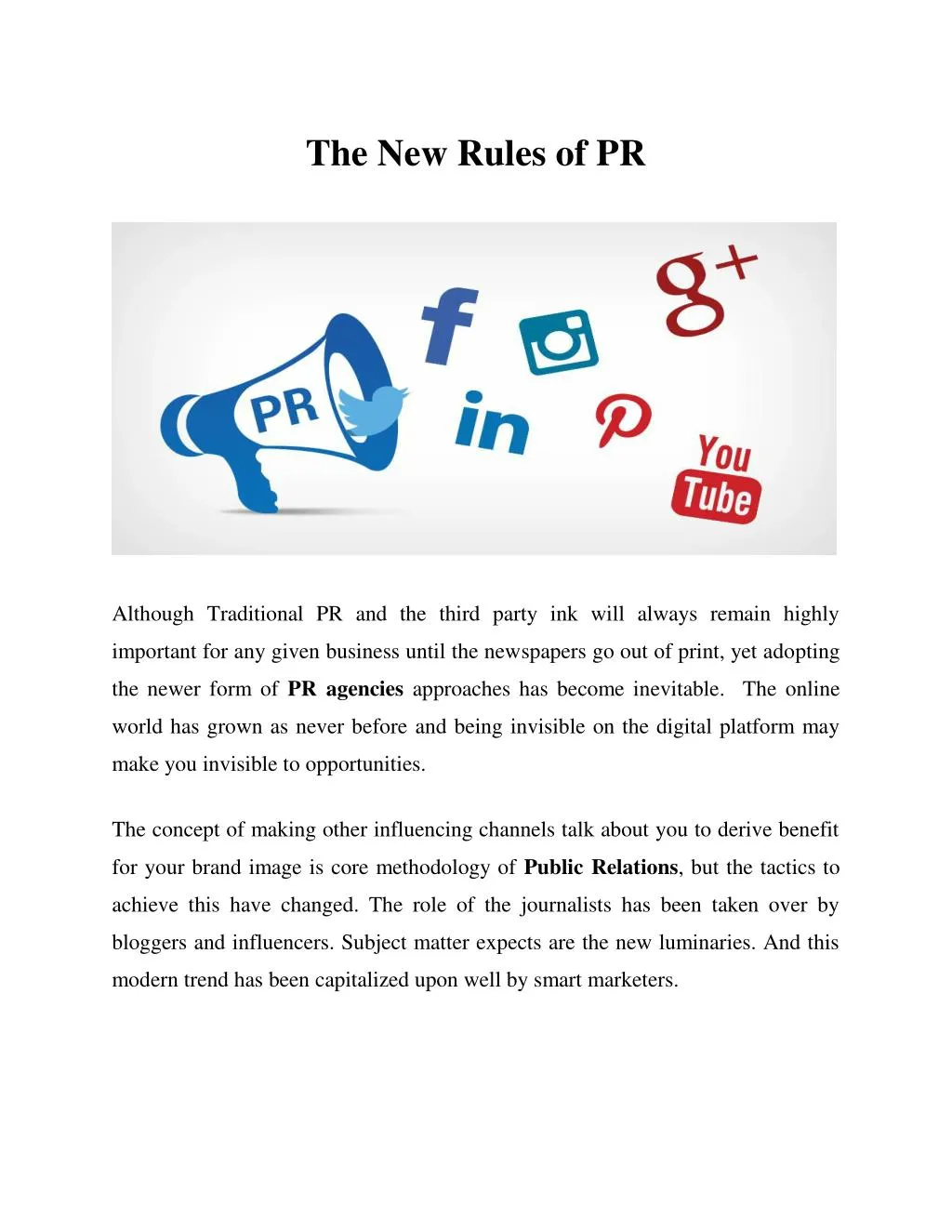 the new rules of pr