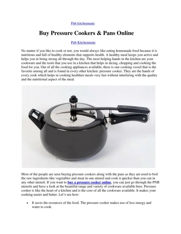 Buy Pressure Cookers & Pans Online
