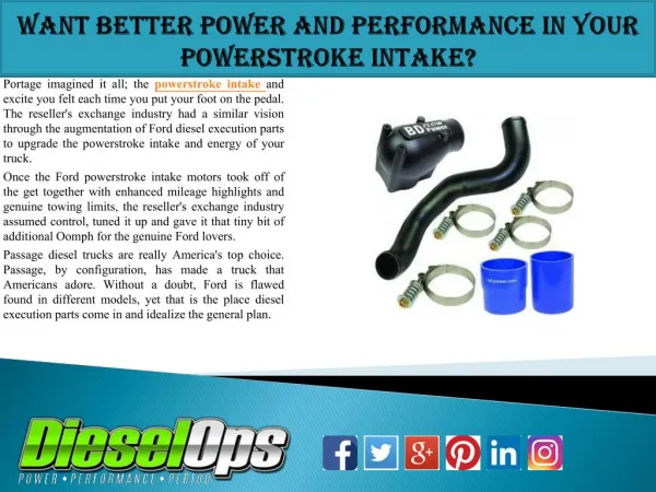 Want Better Power and Performance In Your Powerstroke Intake?