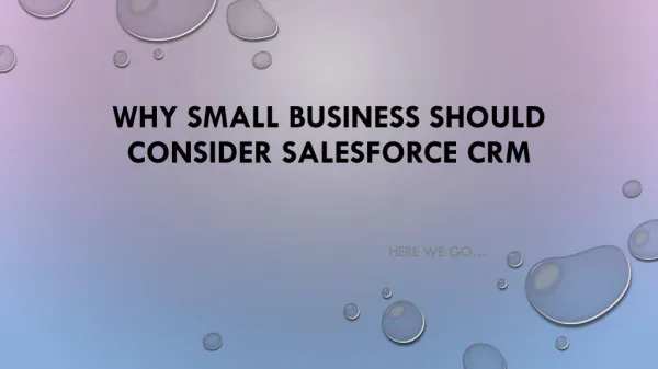why small business should consider salesforce CRM