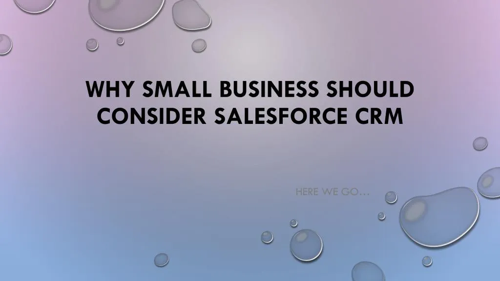 why small business should consider salesforce crm