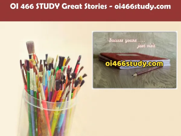 OI 466 STUDY Great Stories /oi466study.com