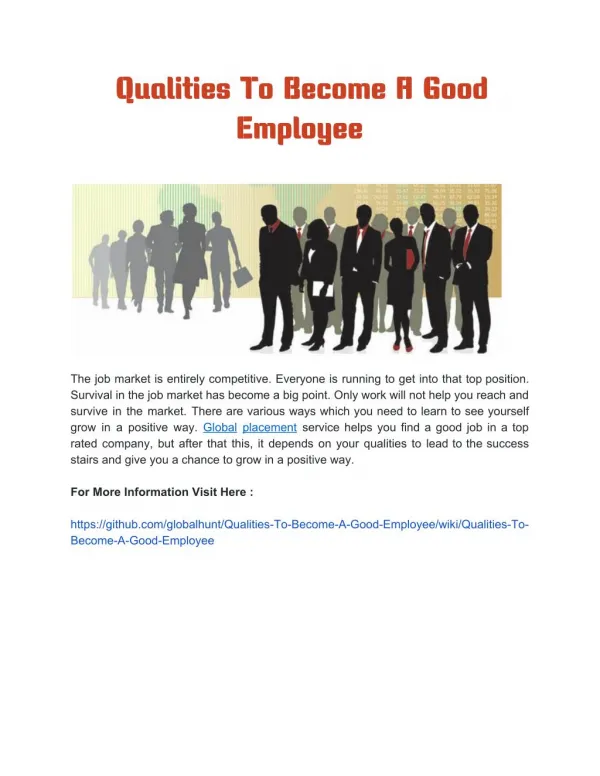 Qualities To Become A Good Employee