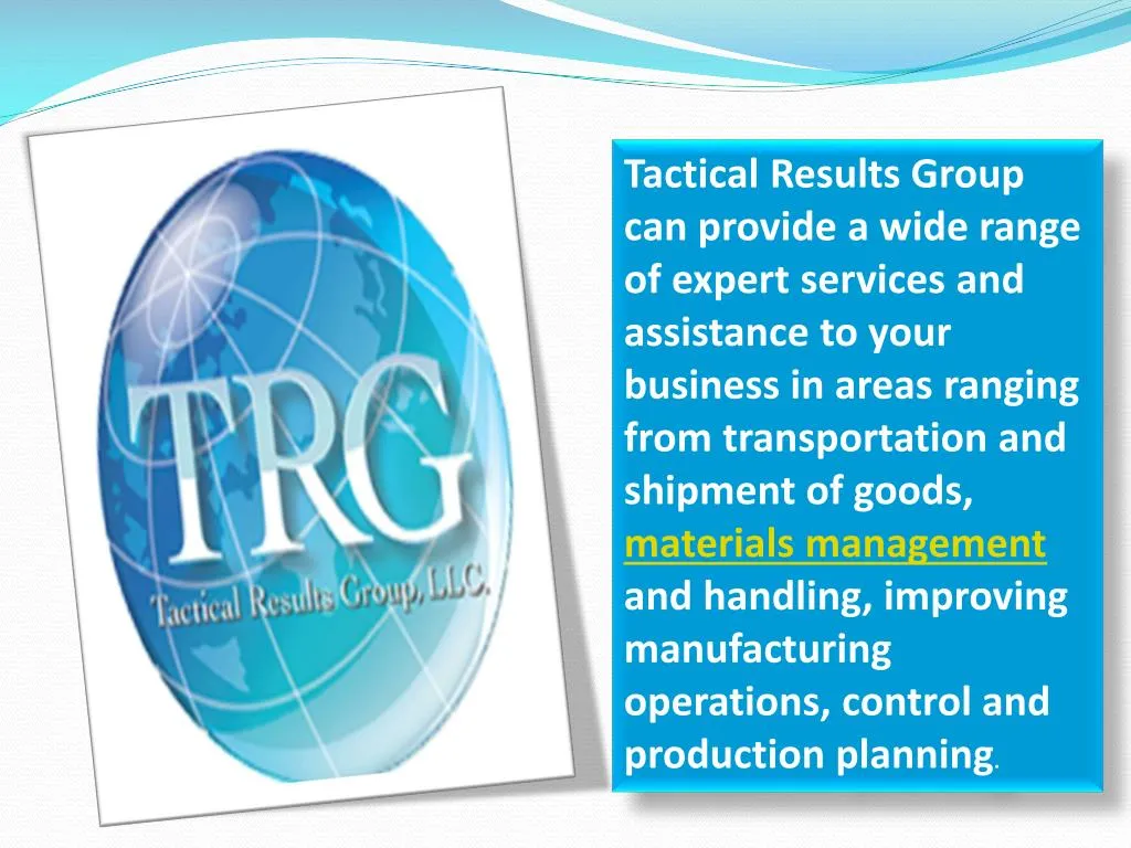 tactical results group can provide a wide range