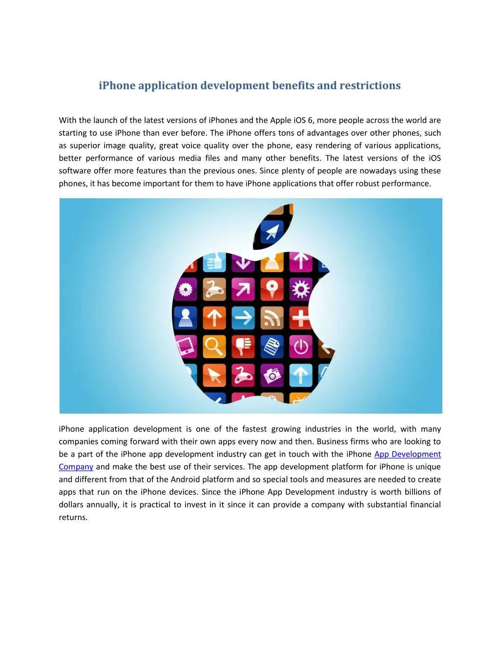 iphone application development benefits