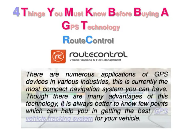 4 Things You Must Know Before Buying a GPS Technology