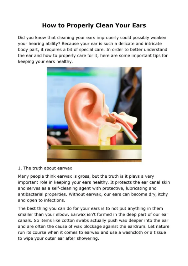 How to Properly Clean Your Ears