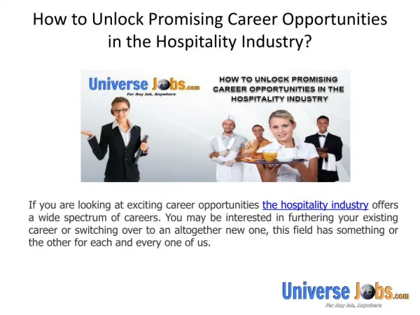 How to Unlock Promising Career Opportunities in the Hospitality Industry?