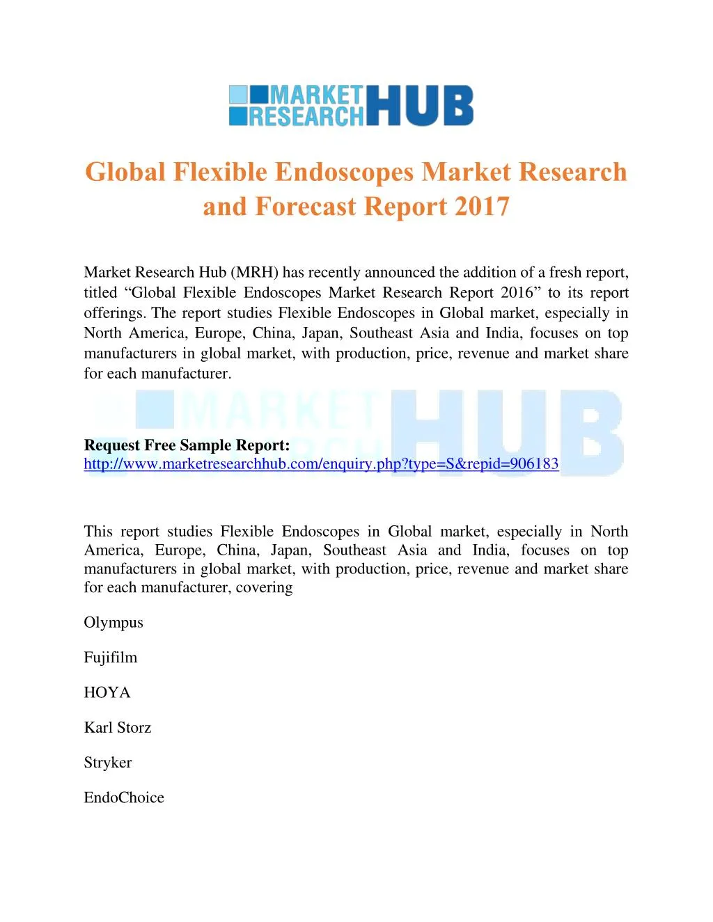 global flexible endoscopes market research