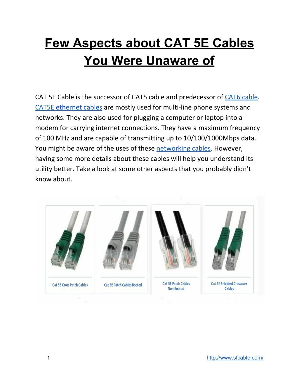 few aspects about cat 5e cables you were unaware