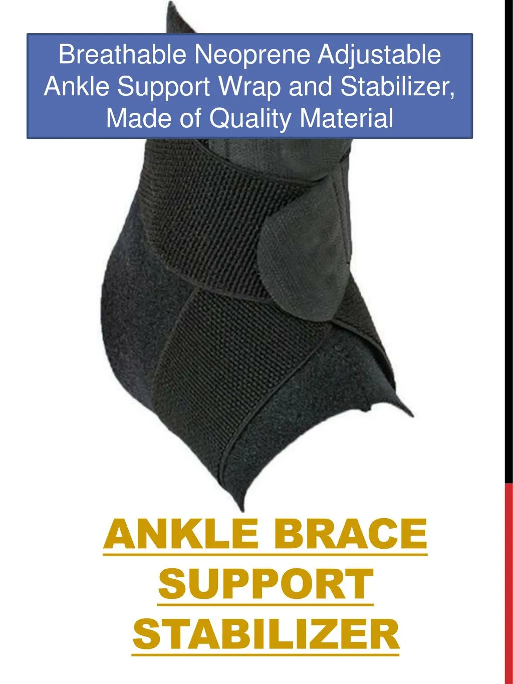 breathable neoprene adjustable ankle support wrap