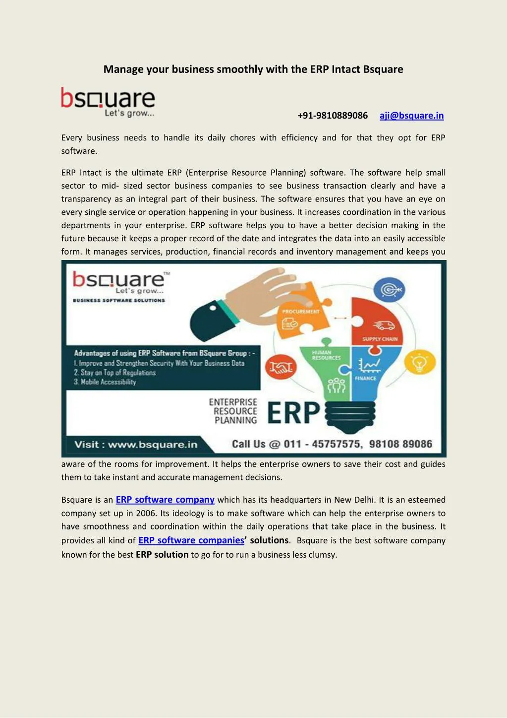 manage your business smoothly with the erp intact
