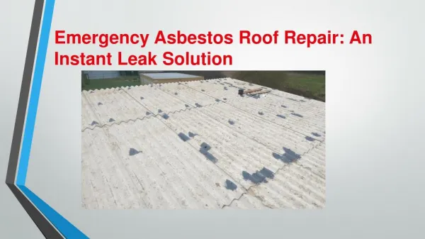 Asbestos Emergency Repair