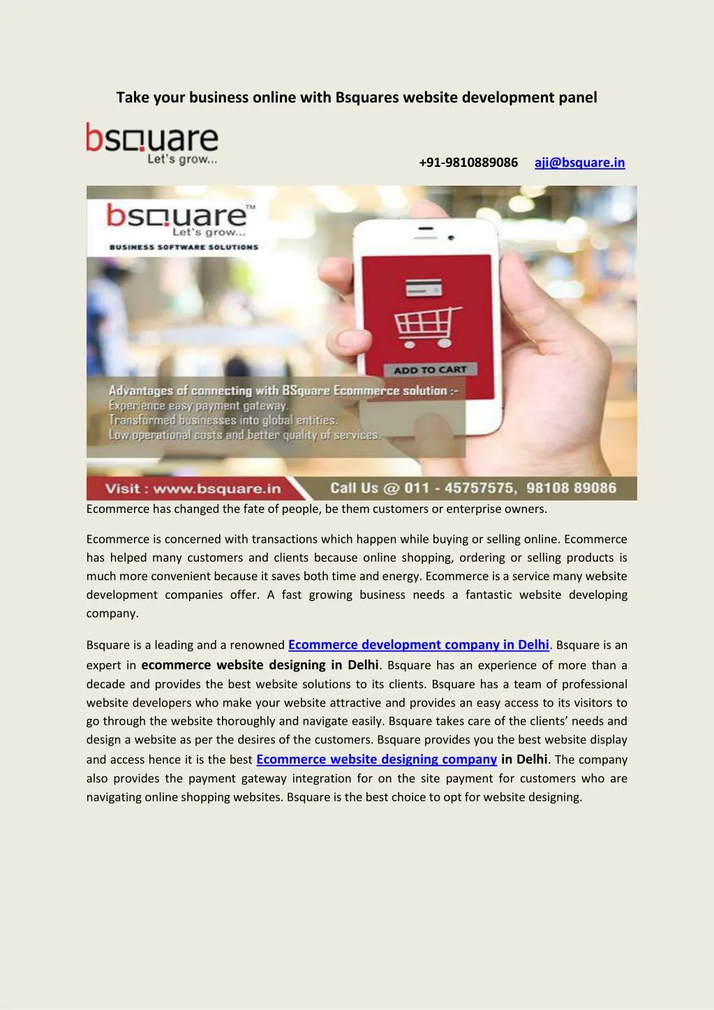 take your business online with bsquares website