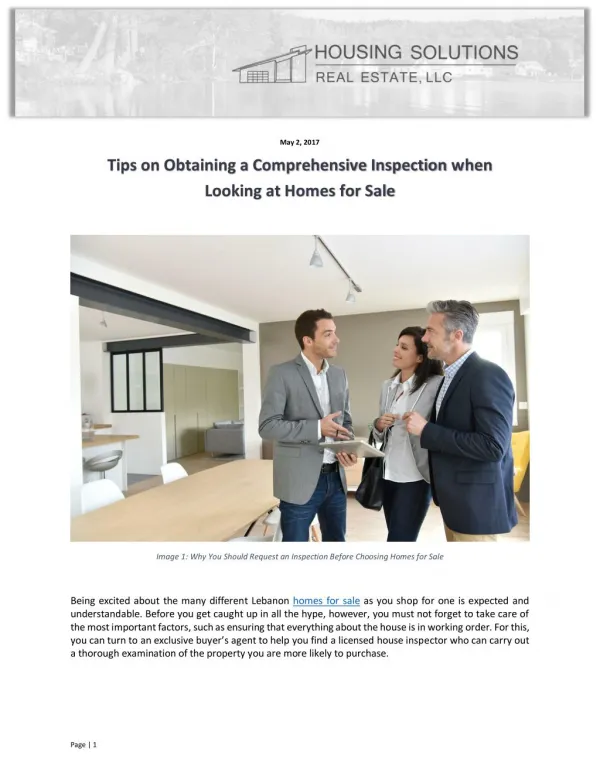 Tips on Obtaining a Comprehensive Inspection when Looking at Homes for Sale
