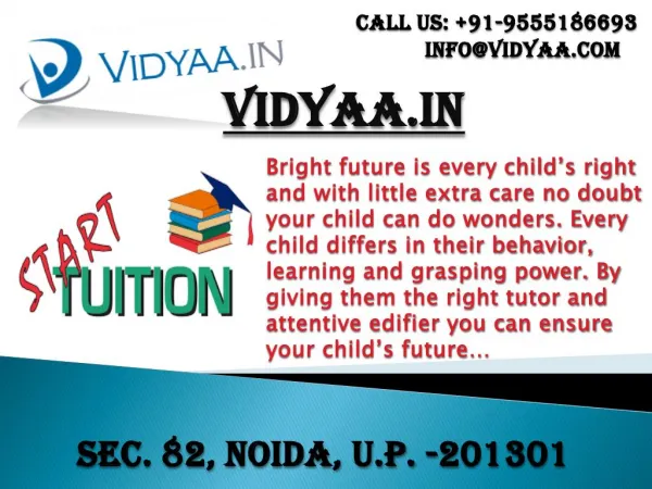 Very Easy to Find Private tuitors in Noida with Vidyaa.in