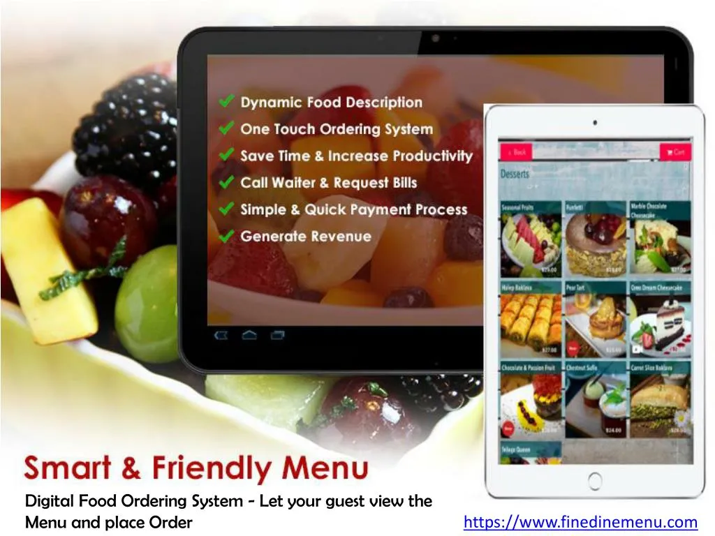digital food ordering system let your guest view