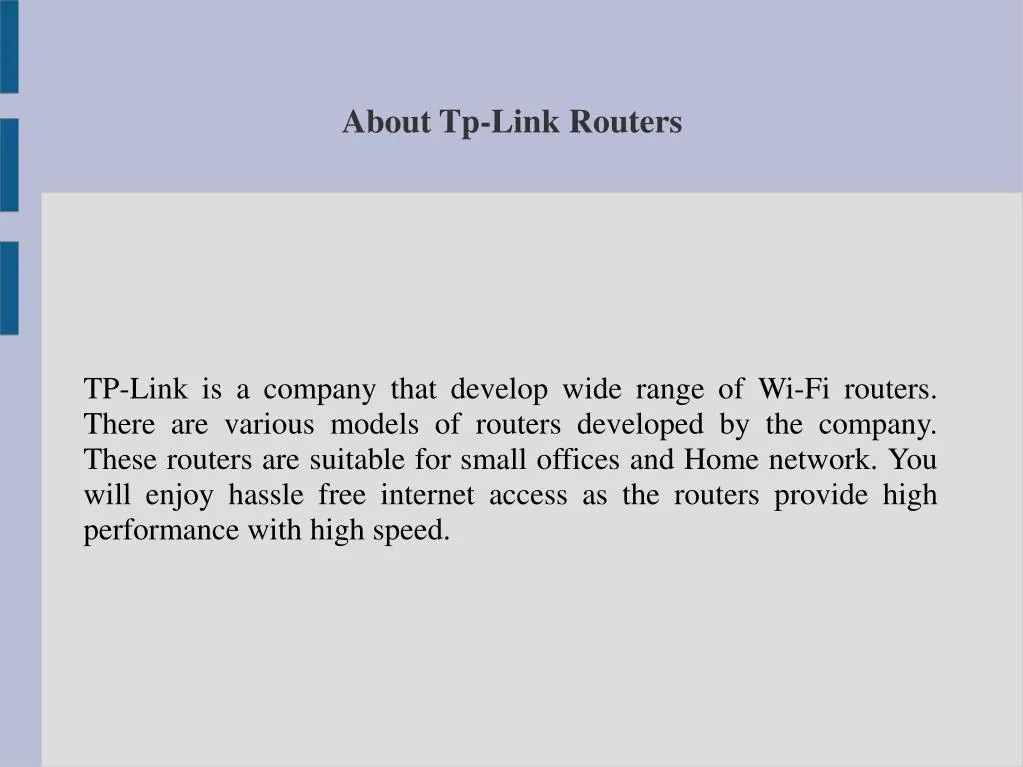 about tp link routers