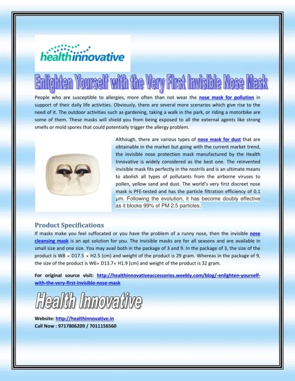 Enlighten Yourself with the Very First Invisible Nose Mask.pdf