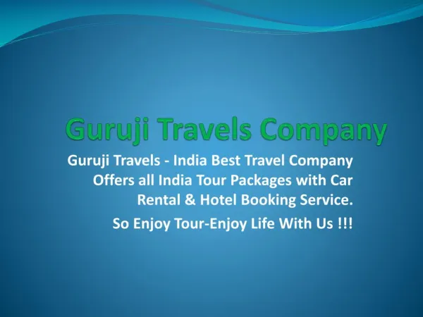 Travels and Tourism Company in Delhi India