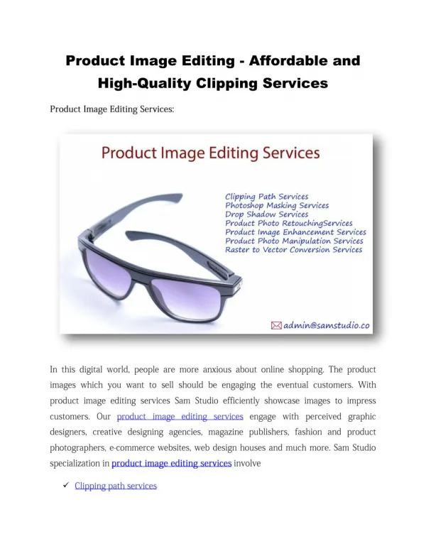 Product Image Editing - Affordable and High-Quality Clipping Services