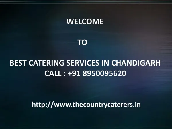 Catering Services In Panchkula