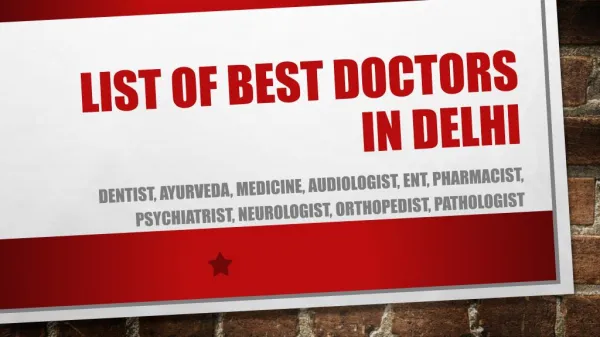 Curecity - List of renowned Doctors of Delhi